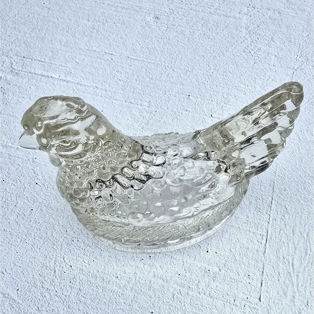 Hen on Nest Clear Glass J.H. Millstein Jeannette Vintage Dish - Picture 6 of 7